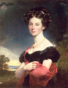 1825年の黒いドレスを着た女性の肖像